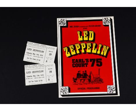 Led Zeppelin, original programme and two ticket stubs for Earl's Court, London 1975, all in excellent condition 