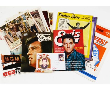 Elvis Presley, collection of seven assorted front-of-house Elvis film stills, plus three 1950s Picture Show magazines, a Firs