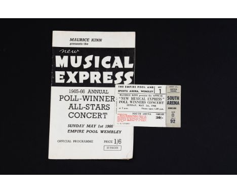 NME Poll-Winners Party, Original programme and ticket for the 1967-1968 - The Empire Pool Wembley 12th May 1968, line-up incl