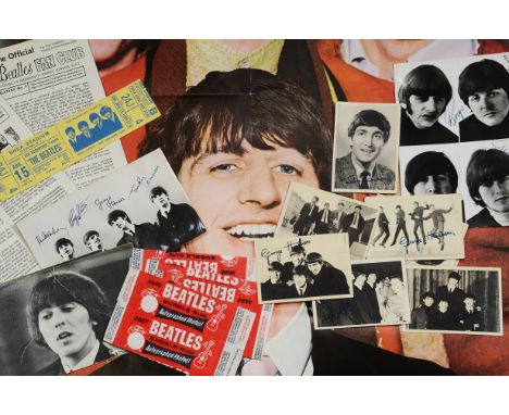 The Beatles, three Official Fan Club posters, 1966,67 and 68 sold with original Fan Club cloth patch (in original packet) and