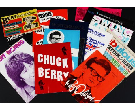 Concert Programmes, ten rock/pop  mostly from the 1960s: Rolling Stones, Hollies, Chuck Berry, Animals, Eric Clapton, Roy Orb