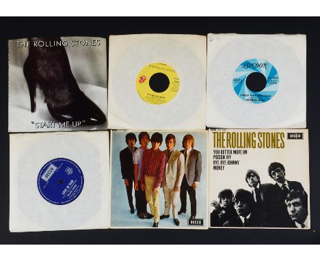 Rolling Stones, fifty plus Rolling Stones and Solo 7" singles and EPs including The Rolling Stones and Five by Five Original 