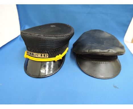 Two vintage railwaymans hats/caps