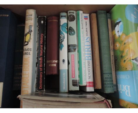 A box of bird and wildlife volumes including Hunting Camps in the Wood and Wilderness by H Hesketh-Prichard etc List availble