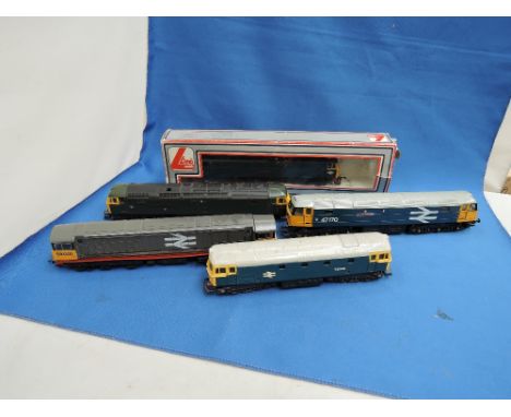 Five Hornby and Lima OO gauge diesel locomotives, boxed