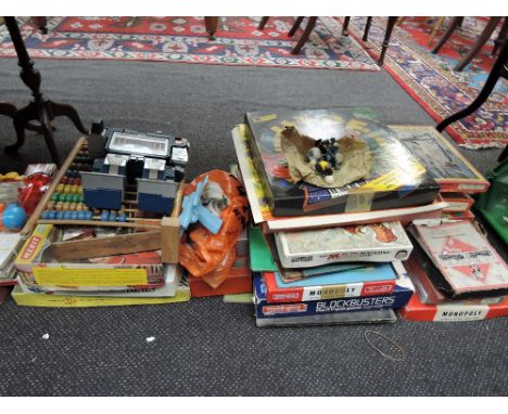 A collection of mixed vintage board and card games including Monopoly, Driving Test, Pit etc