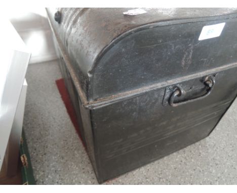 A vintage tin trunk