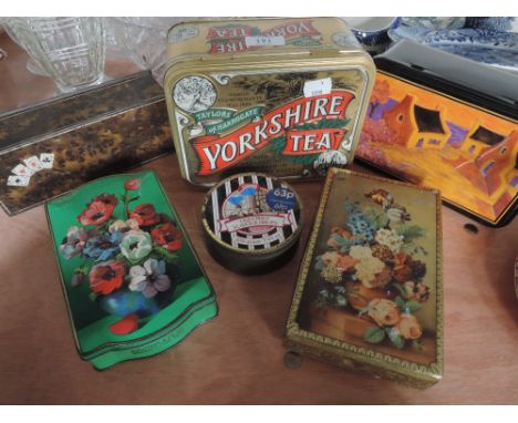A selection of vintage tin boxes