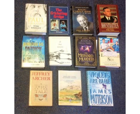 Hardback book collection 11 some signed titles includes Dangerous Sea David Roberts, Mountbatten Philip Ziegler, Magic Carpet