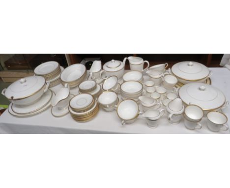 Royal Worcester Viceroy dinner, tea and coffee service comprising - seven dinner plates, eight soup bowls and saucers, three 