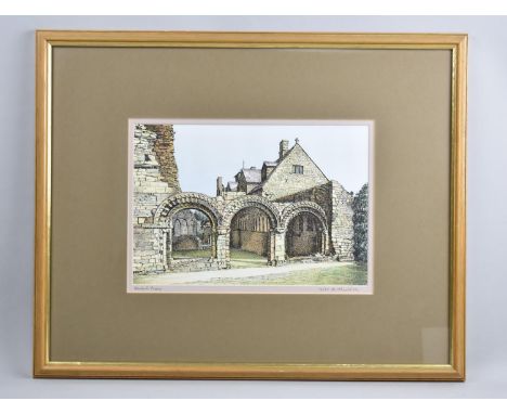 A Framed Limited Print, Wenlock Priory, 14/50, Signed M Wheeldon, 29x20cm 