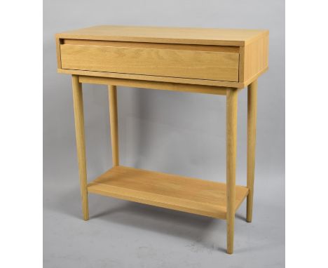 A Modern Marks and Spencer Side Table with Single Long Drawer and Stretcher Shelf, 79cm wide 