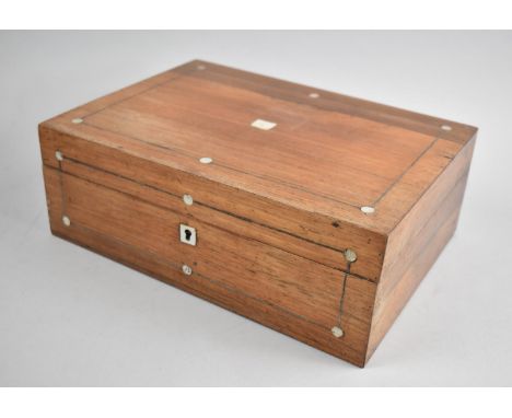 A Late 19th Century Mother of Pearl Inlaid Work Box, 30cm Wide 