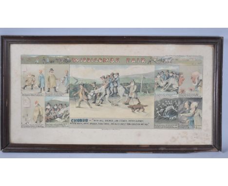 A Framed Widdicombe Fair Print, 56x23cm 