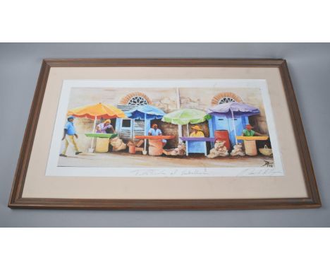 A Framed Limited Edition Print, Festival of Umbrellas, 45x20cm 