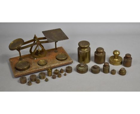 A Collection of Various Brass Scale Weights, Postage Scales etc 