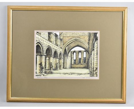 A Framed Limited Edition Print, Buildwas Abbey, 14/50 by M Wheeldon, 20x28cm 