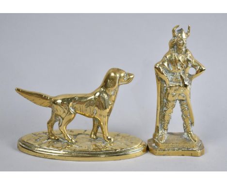 A Brass Model of a Retriever and a Brass Figure of Viking 