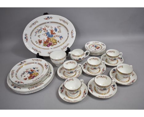 A Wedgwood Jamestown Service to Comprise Cups and Saucers, Side Plates, Milk Jug, Sugar Bowl, Shallow Bowls, Plates etc 