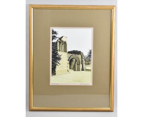 A Framed Limited Edition Print, Lilleshall Abbey, 14/50 by M Wheeldon, 20x27cm 