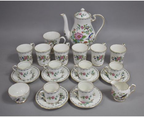 A Collection of Aynsley Pembroke Coffee and Teawares to Comprise Coffee Pot, Six Cans and Saucers, Milk Jug, Sugar Bowl, Set 