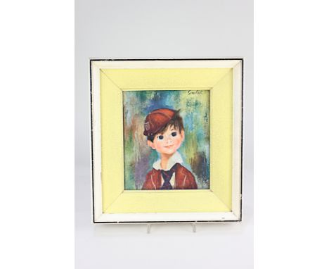 After Francoise Soulet, portrait of a boy, 'Augustus', colour print, printed paper label for Peerart Products verso, 19.5cm b