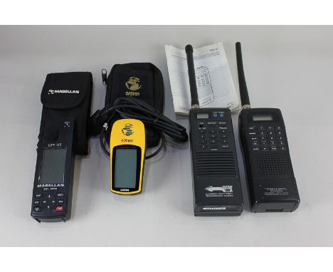 Two of Realistic walkie talkies, a Pro-41 with 10 channels and instruction manual and a Pro-28 with 30 channels, together wit