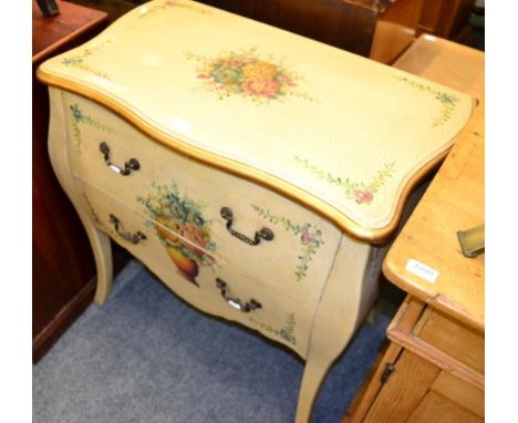 A painted two drawer commode 