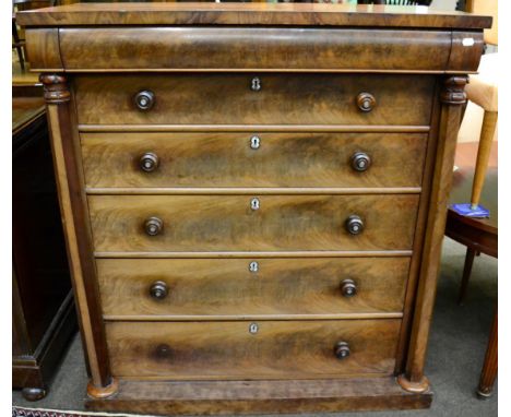 Mid-19th century mahogany Scotch chest 