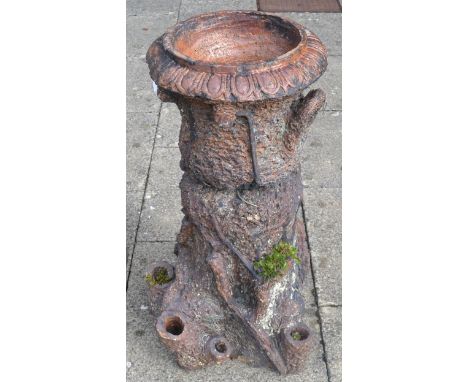 Glazed pottery trunk form planter 