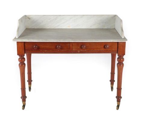 A Victorian Mahogany Washstand, stamped Howard &amp; Sons, Berners Street, 3rd quarter 19th century, with grey and white Carr