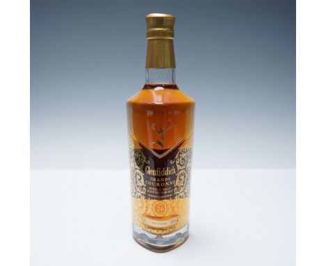 A bottle of Glenfiddich Grande Couronne, an exceptional 26-year-old single malt Scotch whisky finished in rare French Cognac 