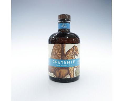 Sealed bottle. This is a 750ml bottle of Creyente Mezcal Artesanal Joven, featuring an alcohol content of 40% ALC. by VOL. Th