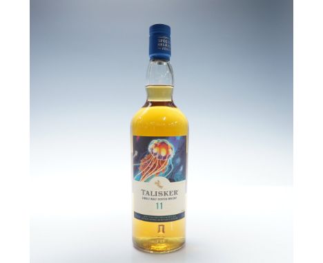 Sealed bottle of Talisker Aged 11 Years Single Malt Scotch Whisky from the Special Release 2022, presented in its original bo
