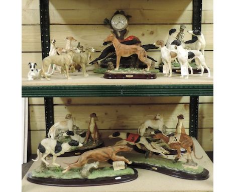 A collection of model greyhounds, to include Border Fine Arts, Juliana and Leonardo collections, largest 30cm high