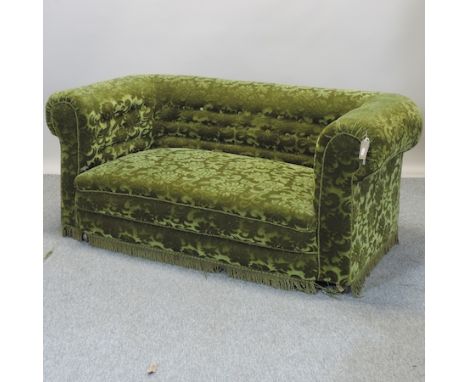 A mid 20th century green upholstered chesterfield sofa, 158cm