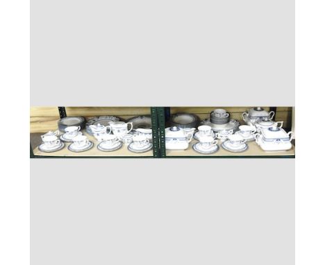 A Queen's Royal Palace blue and white part dinner and tea service