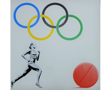 PURE EVIL (CHARLES UZZELL-EDWARDS) (born 1968) British (AR), "New Logo for the Olympic Doping Team", a signed limited edition
