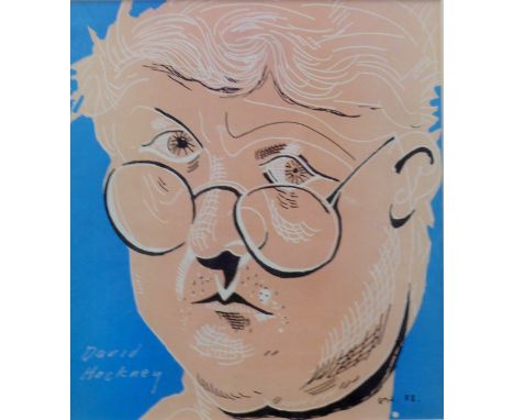 HOCKNEY, DAVID OM CH RA (born 1937) British (AR), Self Portrait, print on paper, framed and glazed. 29 x 25 cm.