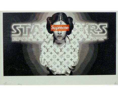DEATH NYC (contemporary) American, "Supreme Starwars", a limited edition print on paper, numbered 80/100, bearing blind stamp
