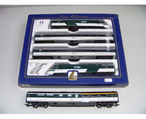 A boxed Lima L149871 HST InterCity Great Western, in Merlin Livery & an unboxed Lima coach.