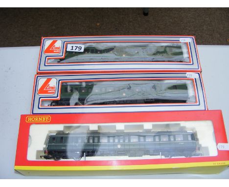A Lima OO BR Green DMU Class 117 Power Car W51342 & Dummy W51340 both boxed and a Hornby R2509 Class 121 Driving Motor Brake 