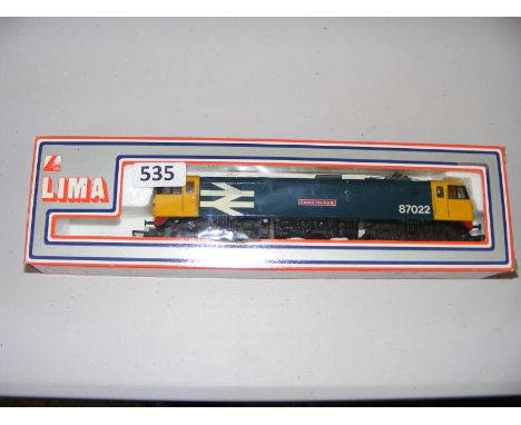 A boxed Lima 205155 BR Blue Class 87 Electric Loco 87022 Cock O'The North.