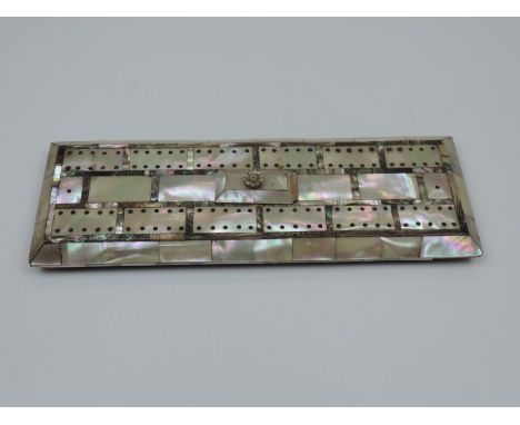 19th Century Mother of Pearl Cribbage Board 