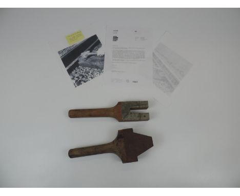 2x Wooden Track Buckling Tools - with Provenance from The National Railway Museum 