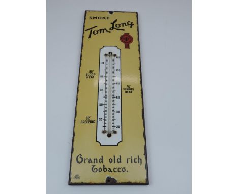 Tom Long Thermometer Enamel Sign - 22" High 