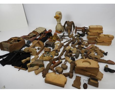 Large Quantity of Wooden Puppet Parts 