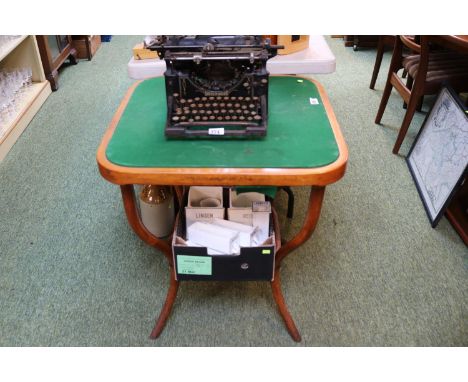 Thonet Baize topped card table with integral drawers 