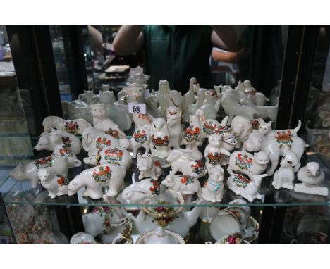 Collection of Cambridge Crested China to include Scottie Dog by Willow Art, Pig by The Corona China Co, The Gladeye Bird by C