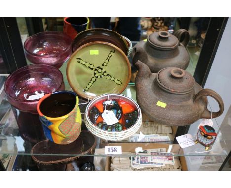 Collection of assorted Studio and other Pottery to include Poole Pottery, Royal Brierley, Lancel of Paris Owl, Danish Pottery